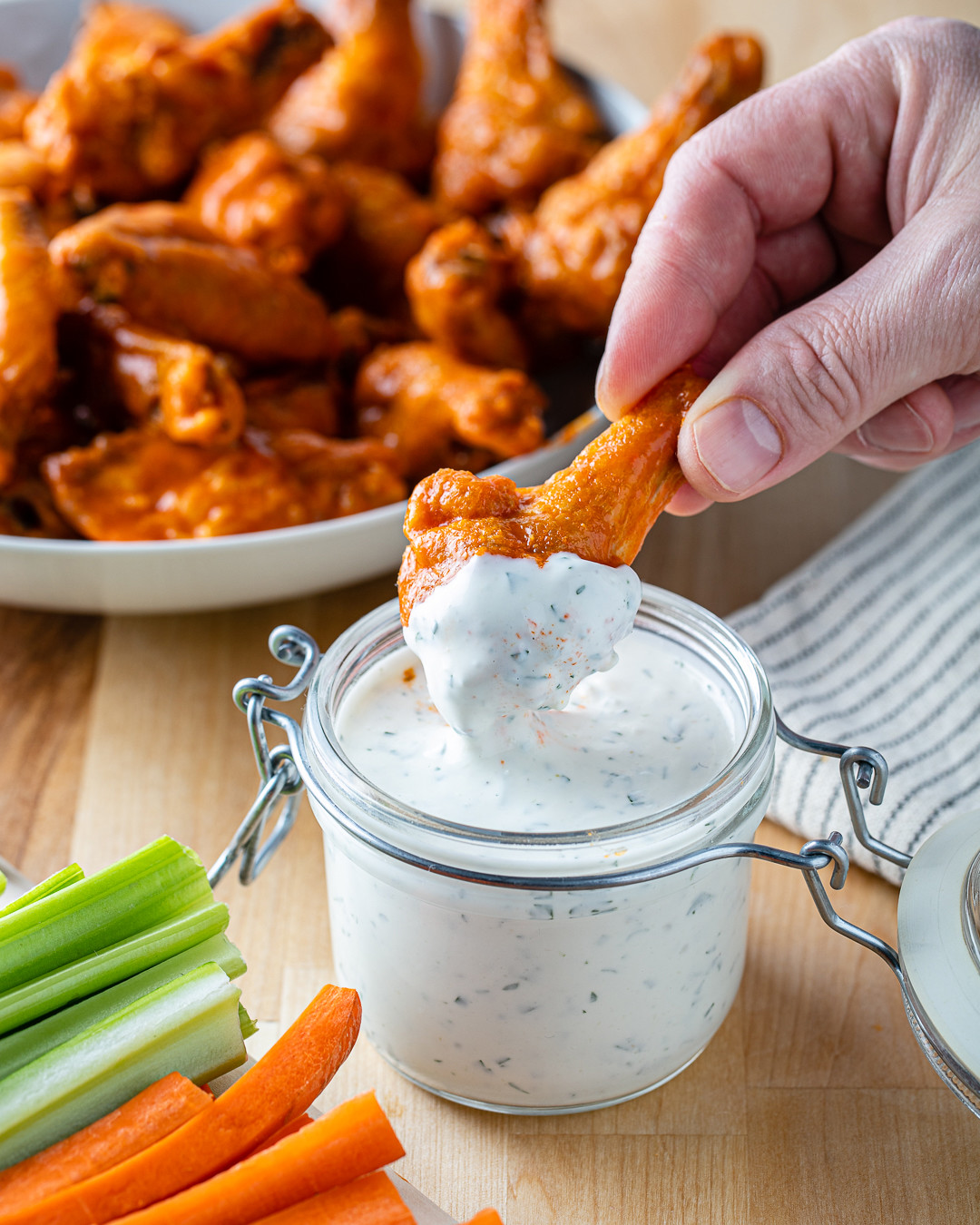 Buffalo Wings and Blue Cheese Dressing