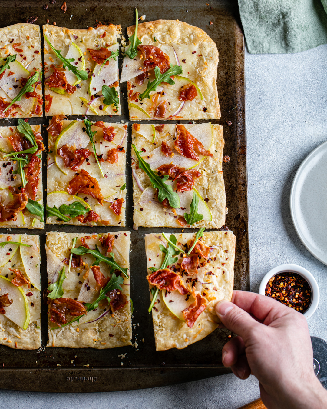 Pear, Prosciutto & Arugula Flatbread