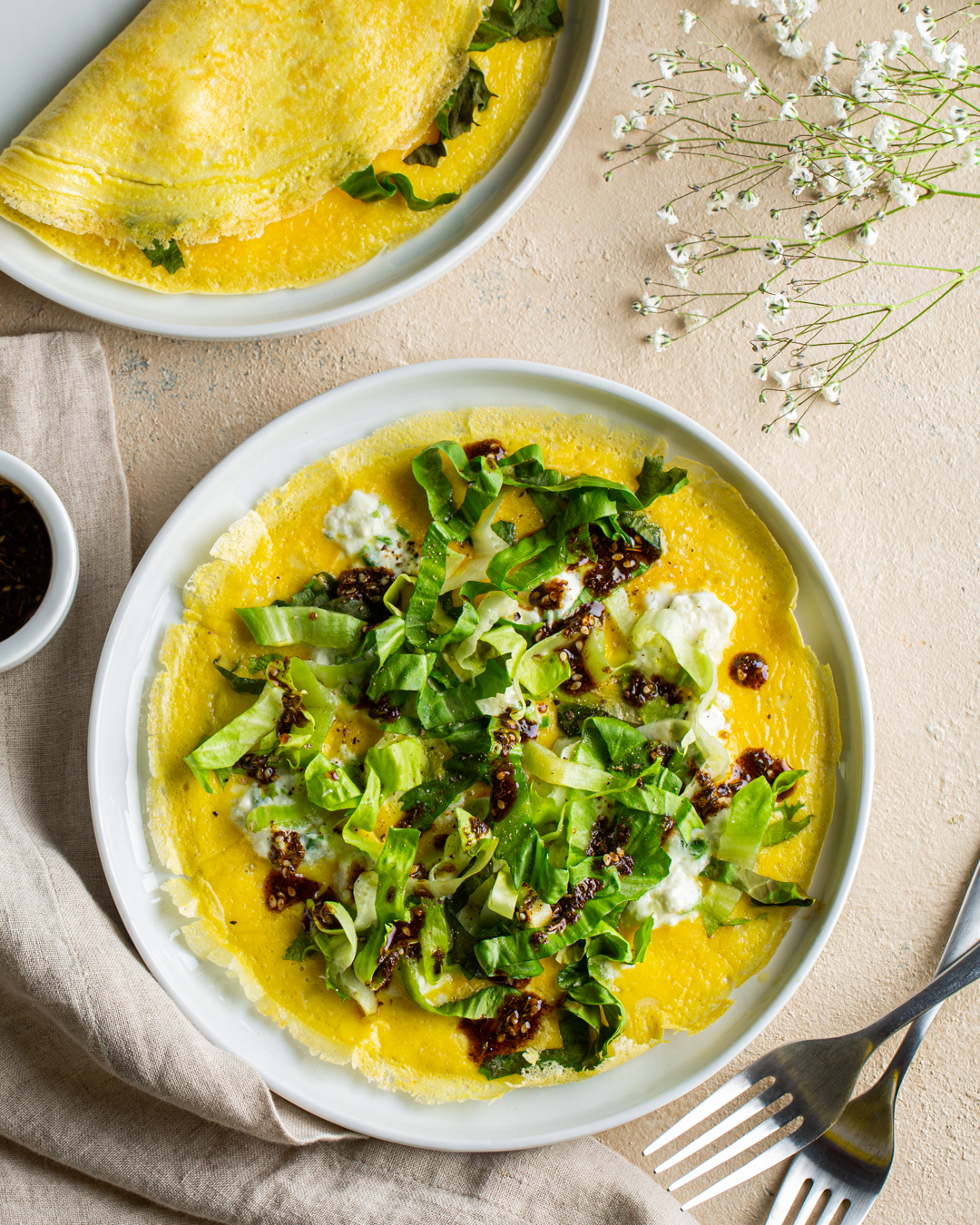 Feta, Za’atar & Escarole Omelet