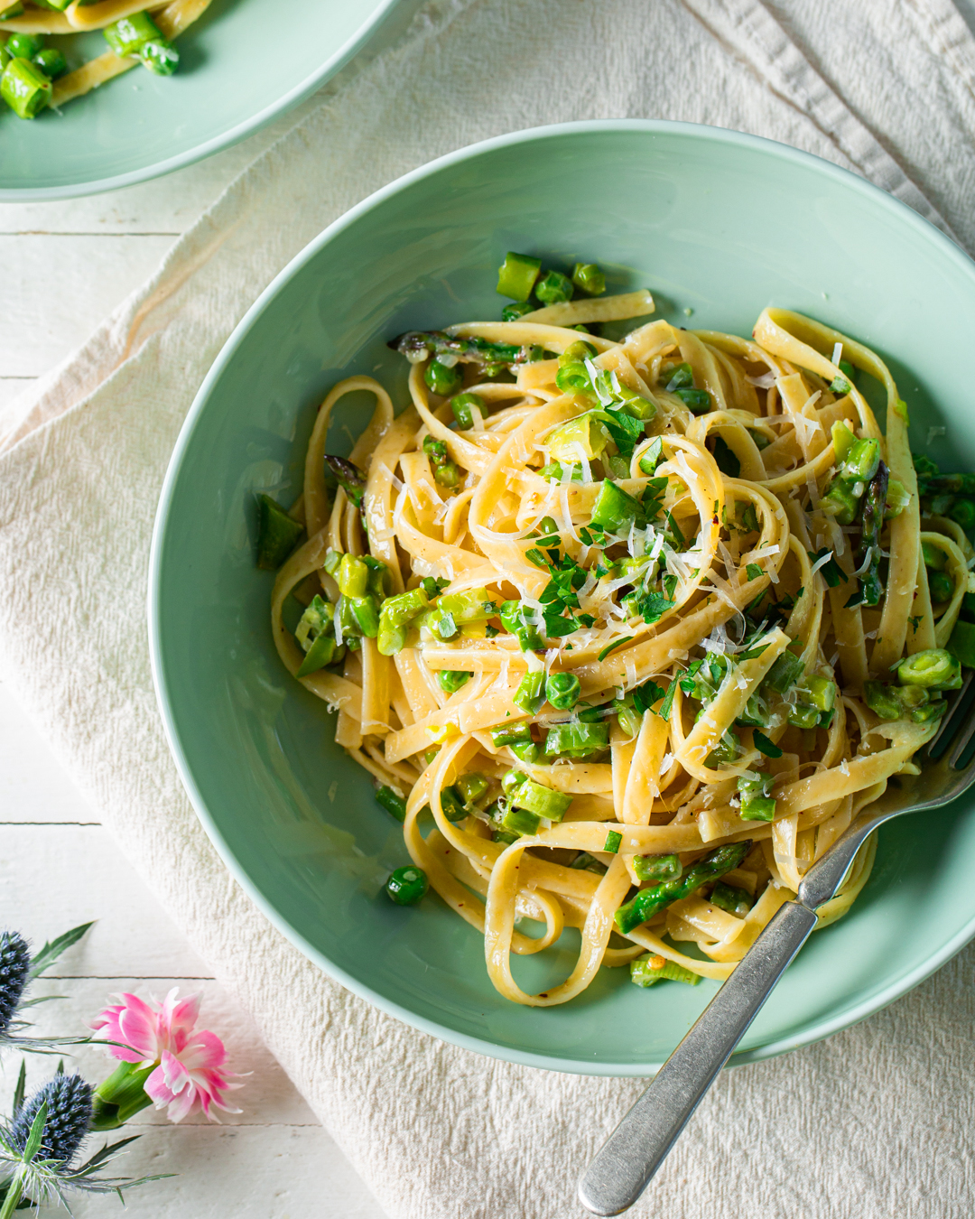 Spring Pasta with Asparagus & Peas