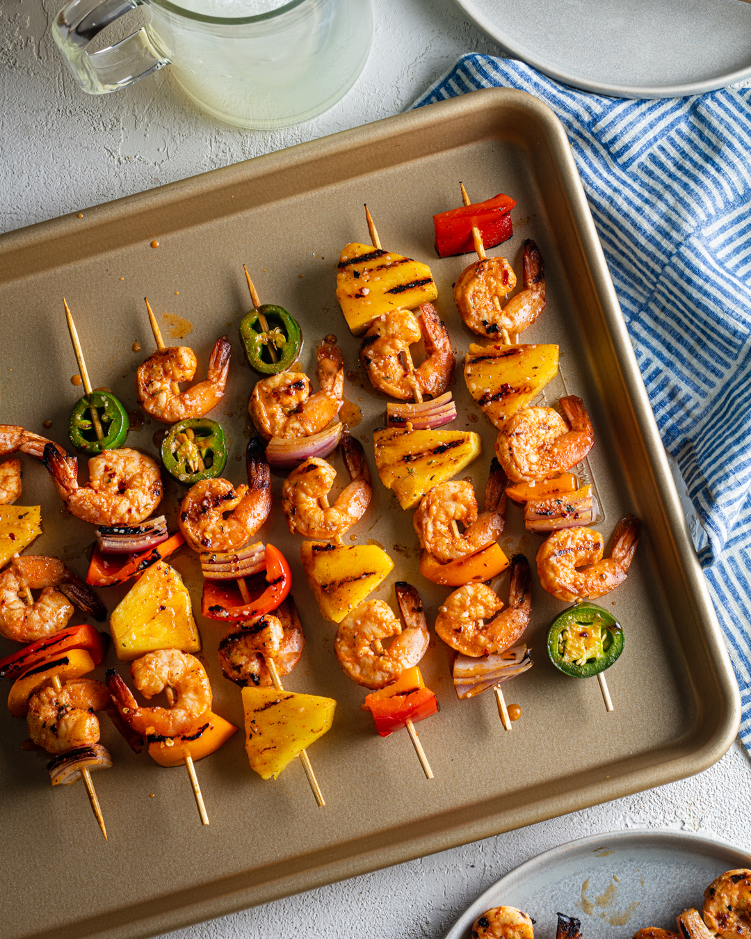 Sweet Chile Kebabs with Shrimp & Pineapple 