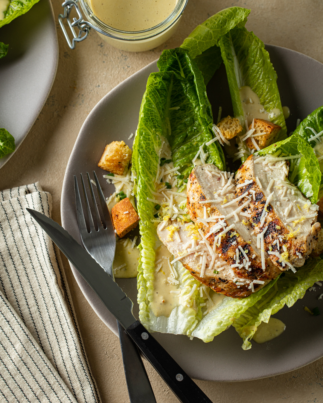 How to Make Grilled Chicken Caesar Salad with Homemade Croutons