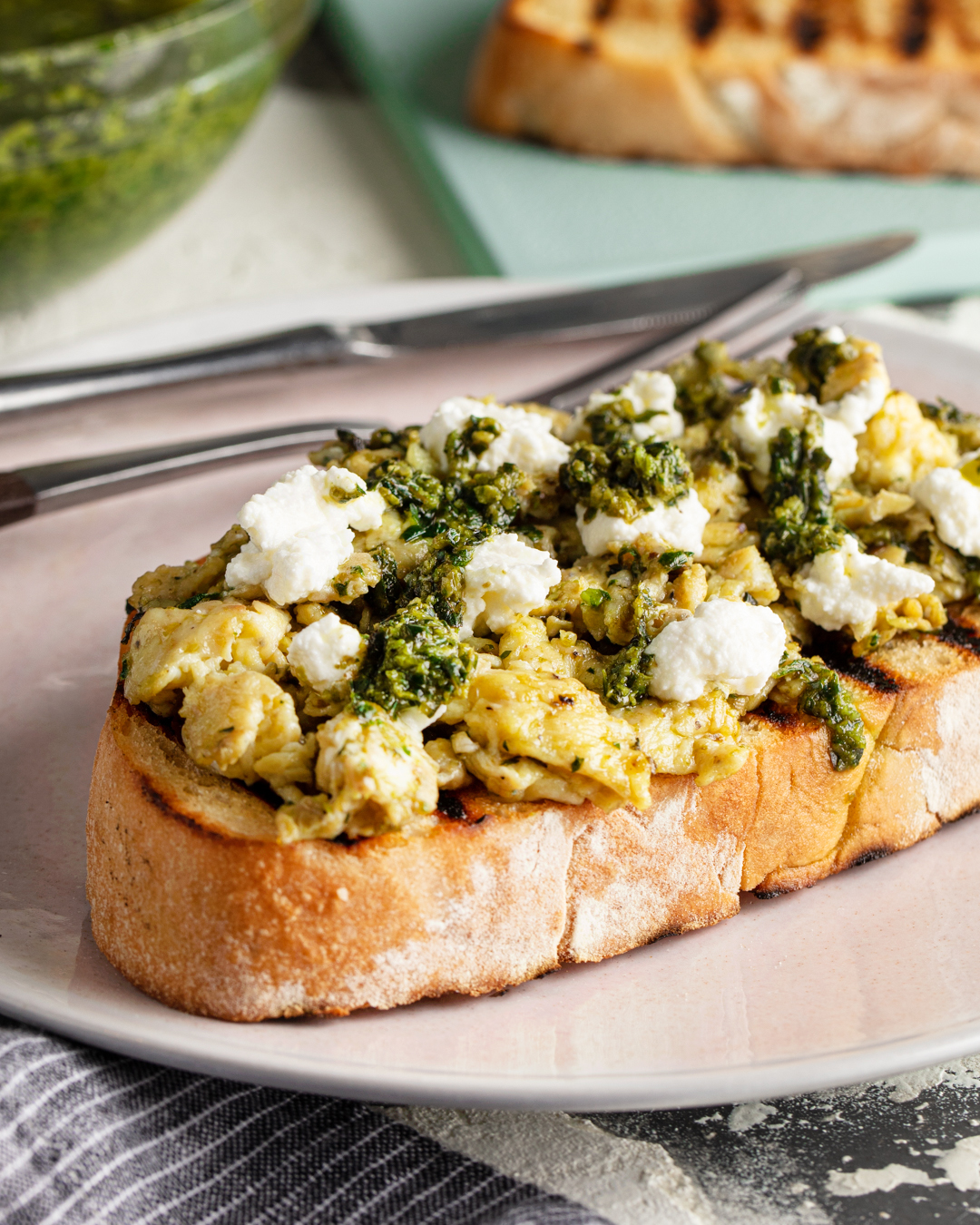 Pesto Egg & Ricotta Toast