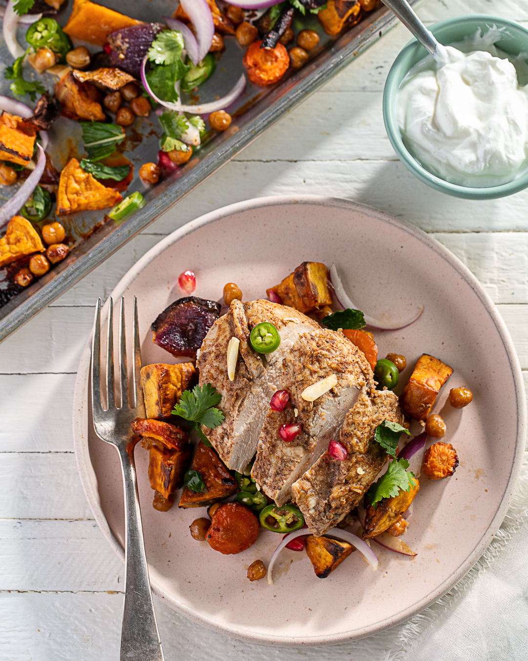 Sheet-Pan Moroccan-Style Chicken and Veggies