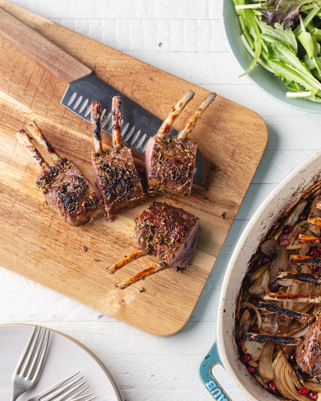 Pomegranate and Fennel Glazed Rack of Lamb