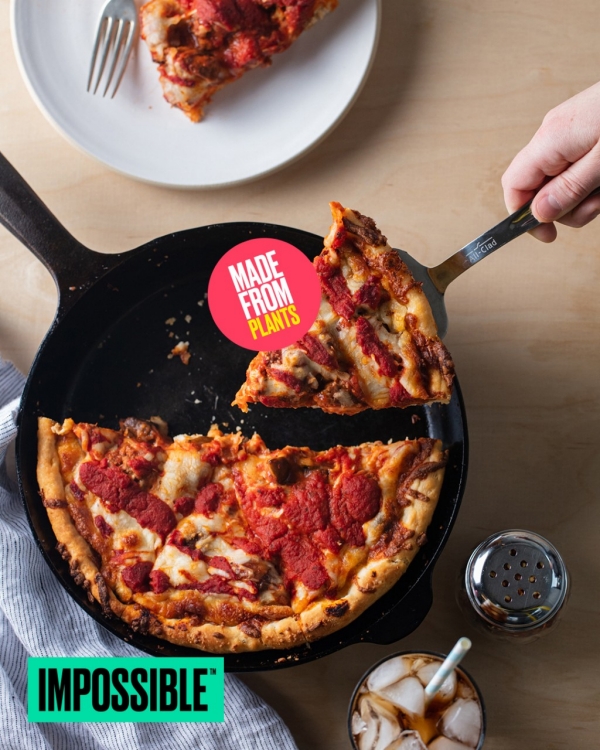 Deep Dish Pizza with Impossible™ Italian Sausage (Made with Impossible™ Burger)
