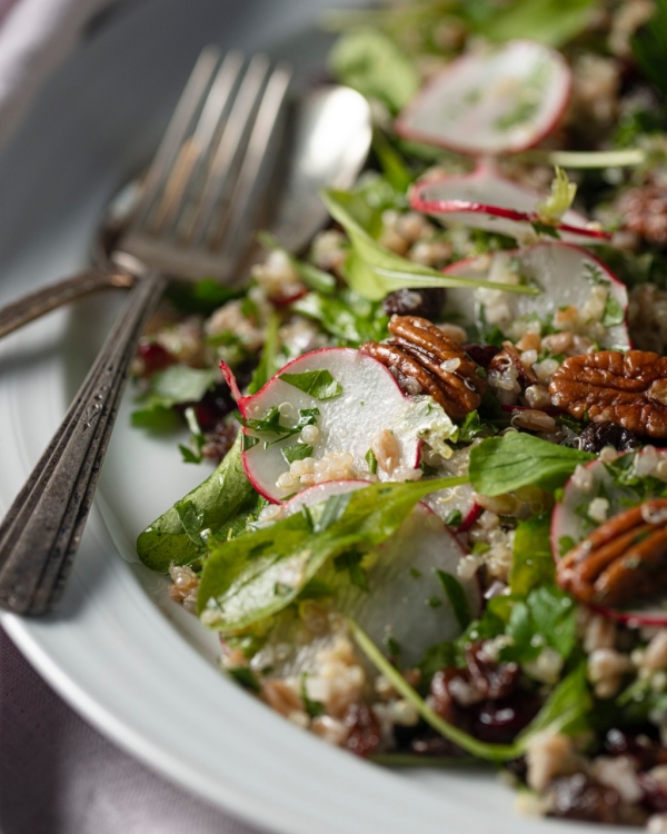 Grain Salad with Radish & Pecans 