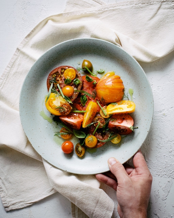 Heirloom Tomatoes with Herbs & Olive Oil