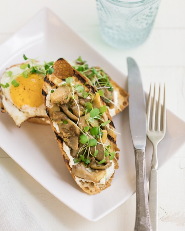 Mushroom Tartine & Fried Eggs