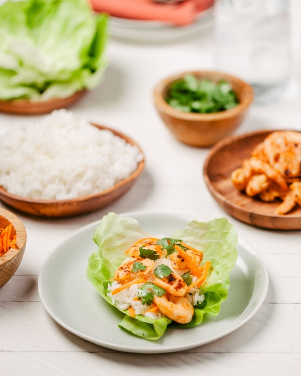 Sriracha Lime Shrimp Lettuce Wraps